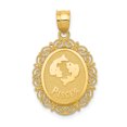 thumbnail image 1 of Collier Ovale en Or Jaune 14k Poissons Zodiac Pendentif Poisson, 1 of 6