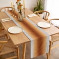 thumbnail image 3 of Dark Burnt Orange Grey Ombre Table Runner - 70 Inch Long Farmhouse Gradient Minimalist Cotton and Linen Blended Dress Scarves Farmhouse Table Runner for Kitchen Dining, Coffee Table, 13" x 70", 3 of 8