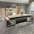 thumbnail image 4 of Luxury Reception Office Desk Computer Monitor Corner Organizer Writing Office Desk Meeting Bureau Meuble Italian Furniture My Lux Decor Round, 4 of 14