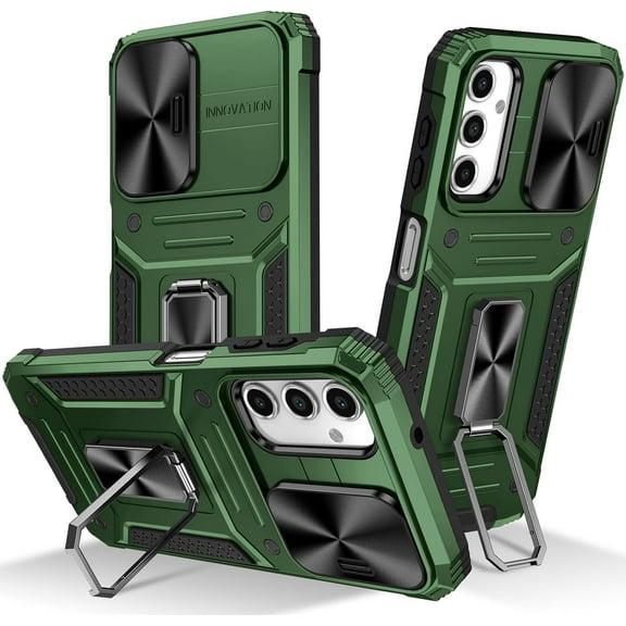 Case for Samsung Galaxy A14 5G Case with Kickstand Slide Camera Cover Military Grade Protection Shockproof Case for Galaxy A14 5G Phone Case (Dark Green)