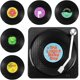 thumbnail image 1 of 10,5 x 10,5 x 0,2 cm, （M1） Posavasos de Vinilo, Juego de 6 Posavasos de CD Retro para Bebidas, Posavasos de Vinilo con Soporte, Posavasos Antideslizantes para Botella de Copa de Vino, JM, 1 of 5