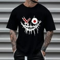 thumbnail image 2 of Black Mens T Shirts Skeleton Print Loose Fit Tee Tops for Mens Short Sleeve Crew Neck Spandex Halloween Brunch Fall Summer Tee Shirt 2025 Clothing Country Concert Y2K XL, 2 of 4