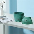 thumbnail image 4 of 1PC Desktop Trash Can Desktop Trash Can With Lid Mini Lid Cartoon Shape Cute Small Trash Can Japanese Household Trash Bucket Green, 4 of 5