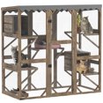 thumbnail image 3 of PawHut Catio Outdoor Cat Enclosure, Wooden Cat House with Window Access, 5 Platforms and 2 Resting Boxes, Waterproof Roof for Multiple Cats, Brown, 3 of 10