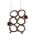 thumbnail image 2 of Bird Rope Climbing Net, Natural Wood Branch Exercise Bird Cage Chewing  Circle Ring Toy  For Cockatoo For Parakeet 5 Rings,6 Rings, 2 of 8