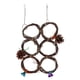 thumbnail image 1 of Columpios colgantes para pájaros, juguete de madera, columpio para loros, anillo circular, red de escalada con campanas, 6 anillos, 1 of 13