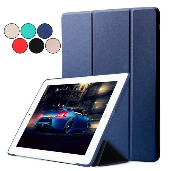 DuraSafe Case for iPad 4 / iPad 3 / iPad 2 - 9.7 inch [ A1458 A1459 A1460 A1403 A1416 A1430 A1395 A1396 A1397 ] Tri Fold Smart Cover with Soft Silicone Back Auto Sleep/Wake - Black