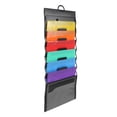 thumbnail image 4 of GOOHOCHY Organizador de archivos portátil tipo acordeón de 6 bolsillos para colgar en la pared, ideal para oficina, aula y hogar, para colgar sobre la puerta, color negro., 4 of 8