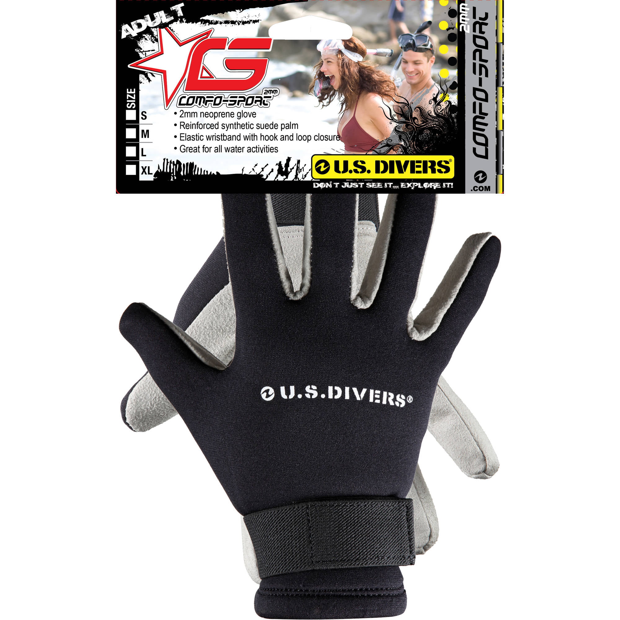 Large U.S Divers Comfo Sport 2mm Diving Gloves