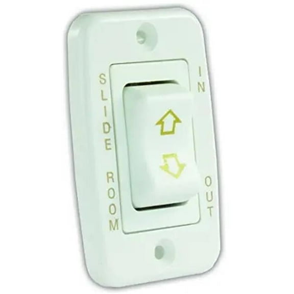 JR Products  Low Profile Single Slide-out Switch, White