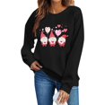 thumbnail image 3 of Valentines Day Pullover Sweatshirts Women Cute Heart Valentine Sweater Graphic Tops Casual Funny Long Sleeve Shirts, S Black, 3 of 6