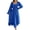 Royal Blue, variant on Women's Smocked Square Neck Flounce Sleeve Dress 95% Polyester 5% Elastane Lightweight Sheer Fabric Everyday Style