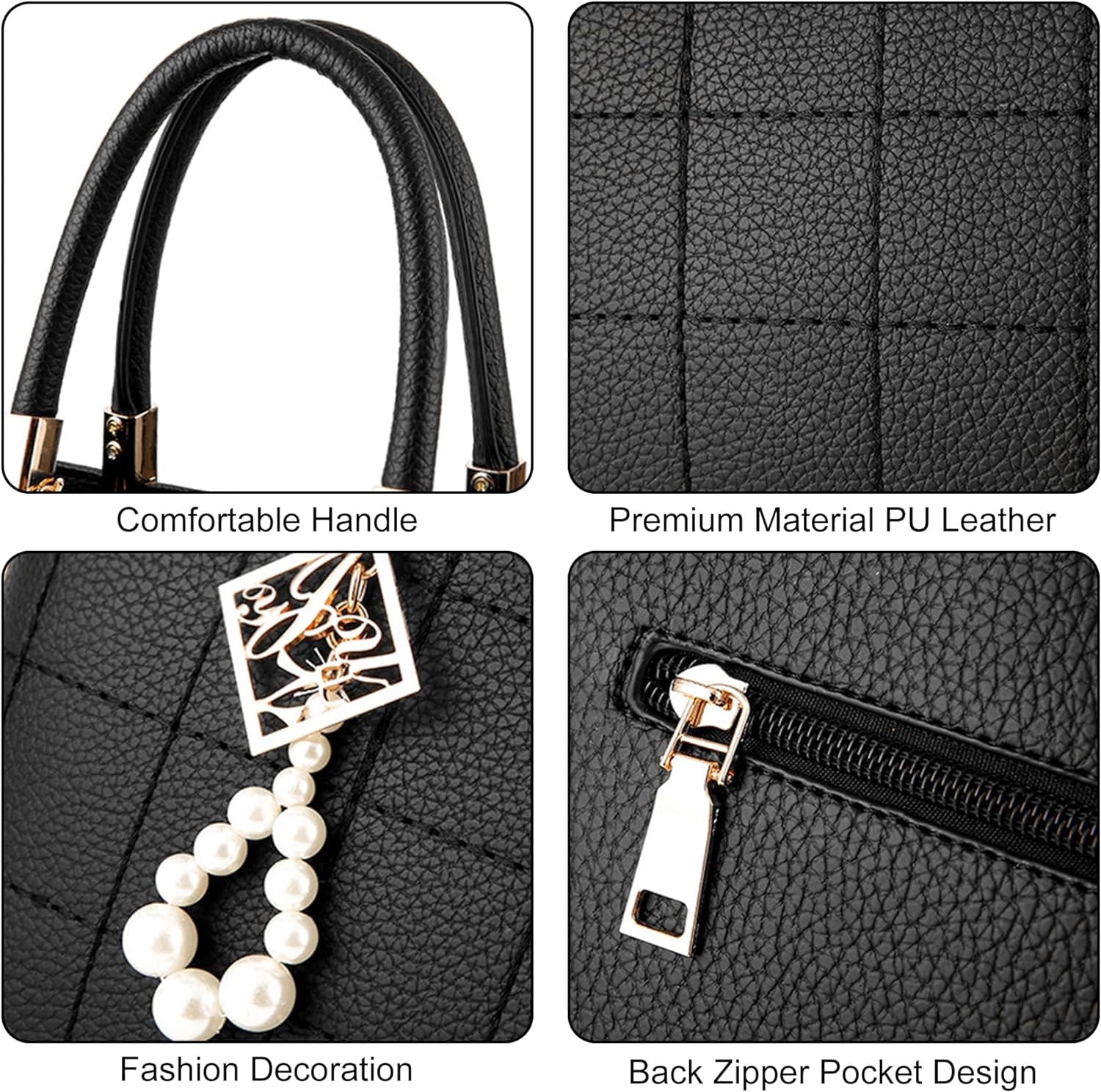 Tote Bags Soft PU Leather Purses and Handbags for Women Handle Bag Shoulder Satchel Bags with Multi-Pocket