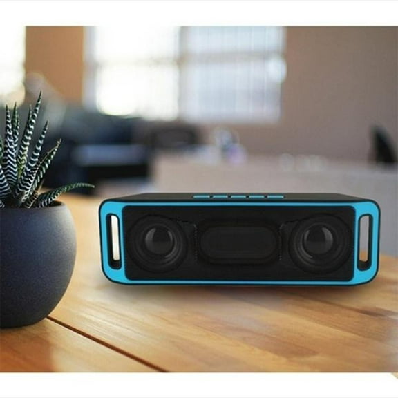 HEALEEP 1Pcs Mini Portable 4.0 Subwoofer Compact Blue Plastic