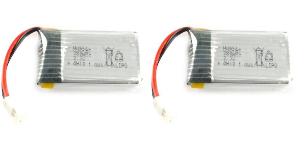 HobbyFlip Battery 3.7v 375mAh 25c Li-Po RC Part 375mAh37 Compatible with DBPower RC Quadcopter Drone 2 Pack