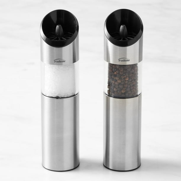 Trudeau Graviti BatteryOperated Salt & Pepper Mills, Stainless Steel