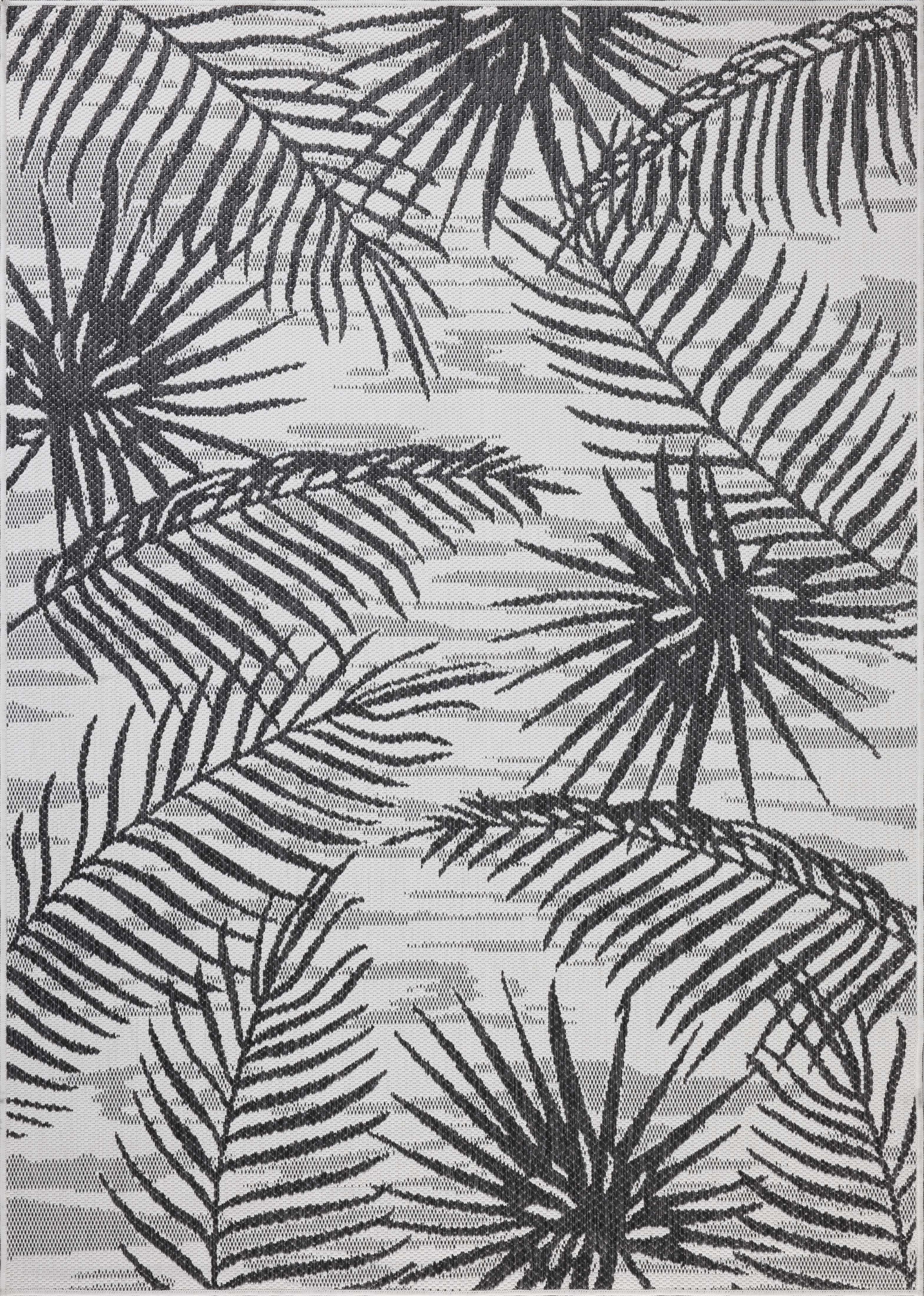 Indoor Outdoor Rug 2x4, Reversible, Loloi Easton Ivory / Onyx (2'3" x 3'9")