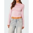 thumbnail image 2 of CIYCuIT Women's Long Sleeve T-shirt Elegant Boat Neck Slim Shirt Casual Solid Color Spring Fall Pullover Tops for Daily Street, 2 of 6