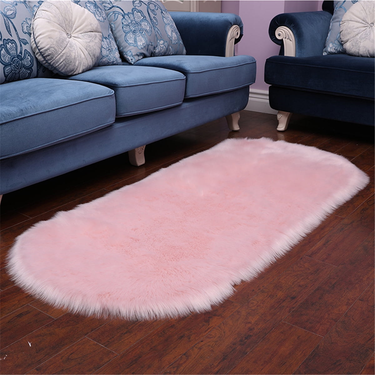 24x35 inch/24x47 inch Modern Fluffy Rugs Non Skid Plush Area Rug Living Room Carpet Warm Mat ...