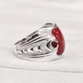 thumbnail image 5 of New Coral Mans Ring, Natural Red Coral Ring, Crescent Moon, Silver Jewelry, 925 Silver Ring, Birthday Gift, Heavy Mens Ring, Arabic Design, Ottoman Style Ring, Christmas, Turkey Mens Signet Ring, 5 of 6