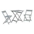 thumbnail image 1 of Linon Rey 3 Piece Acacia Wood Foldable Square Indoor Outdoor Bistro Set in Gray, 1 of 13