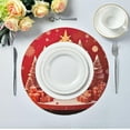 thumbnail image 5 of GZHJMY Merry Christmas Round Placemats 15.4in, Washable Heat Resistant Table Mats for Dining Tables Kitchen Wedding Party Decoration Plate Mats Set of 4 Table Mat, 5 of 7