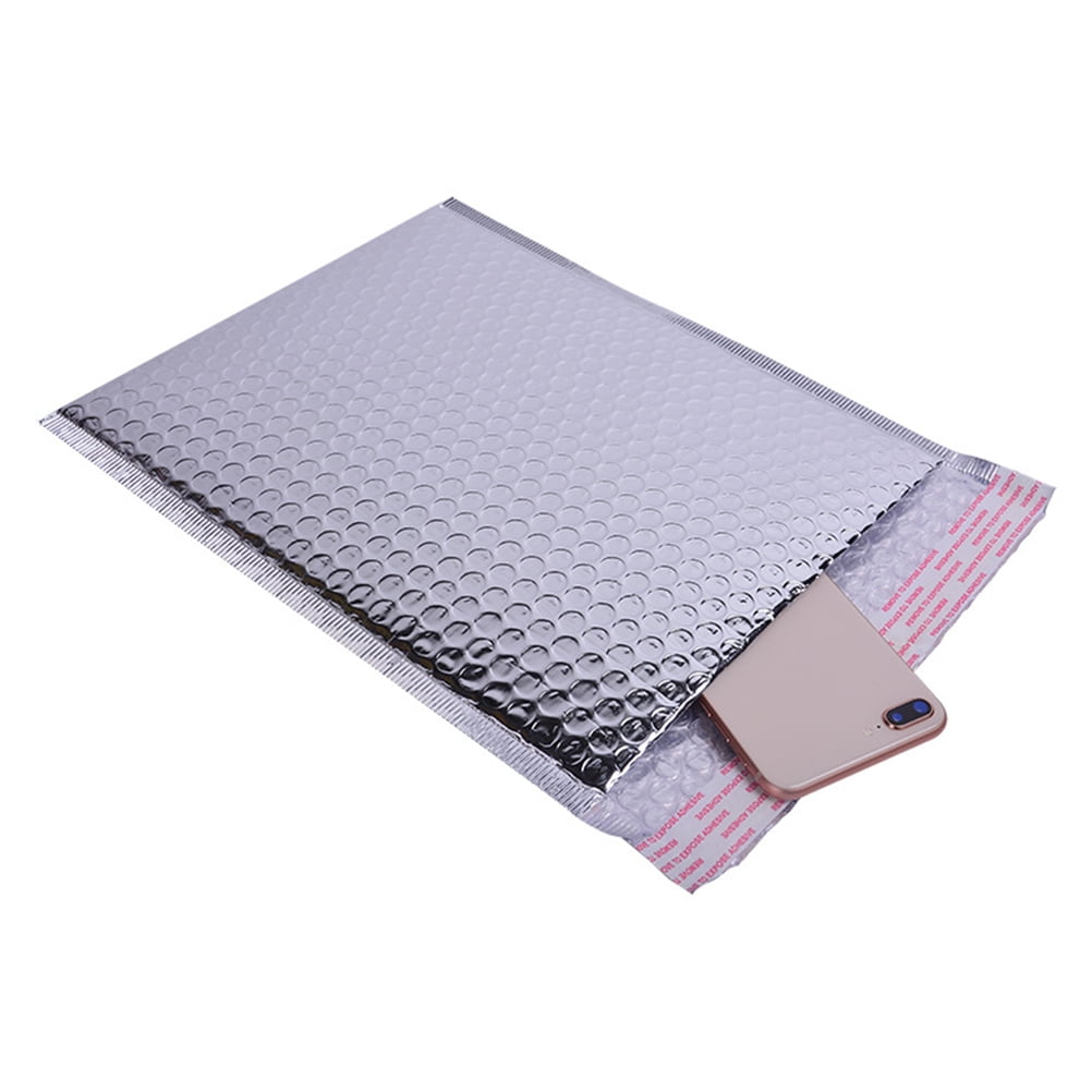Raindrops 50Pcs Waterproof Shockproof Bubble Bag Silver Aluminum Film Mailing Envelope