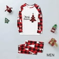 thumbnail image 4 of Odeerbi Christmas Pajamas for Family Holiday Long Sleeve Family Christmas Pajamas Matching Sets Dad Christmas Plaid Printed Blouse Tops + Pants Sleepwear Family Matching PJs Set Red, 4 of 5
