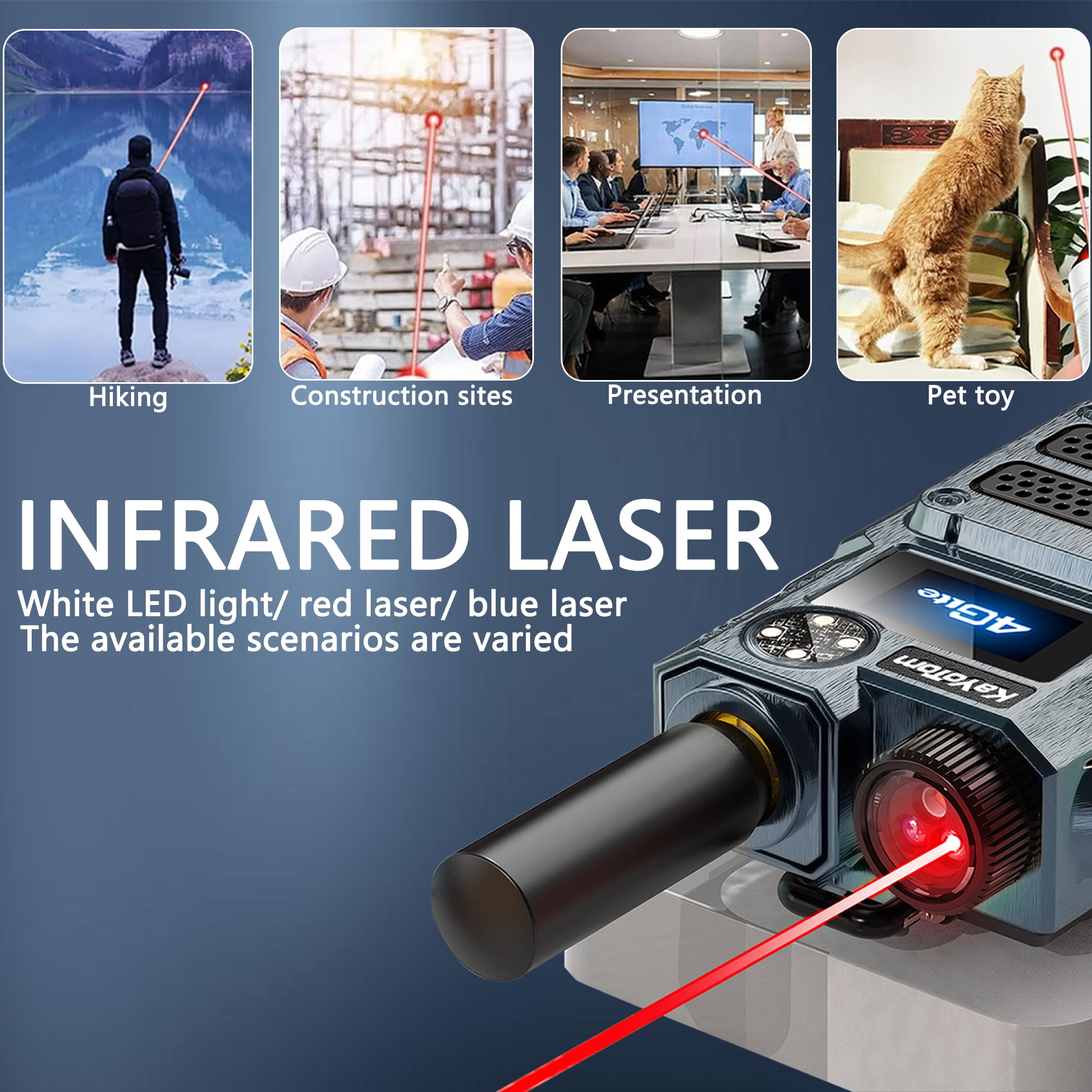 Global Walkie Talkie for Adult Long Range Two Way Radio,Laser Pointer,Party Lights Flashlight UV,2pcs