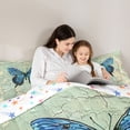 thumbnail image 5 of Homewish Kawaii Butterfly Bedding Comforter Set,Oil Painting Artistic Twin Comforter Sets,Green Beige Blue Bedding Set For Girls,Ultra Soft Home Decor Reversible,2 Pieces, 5 of 8