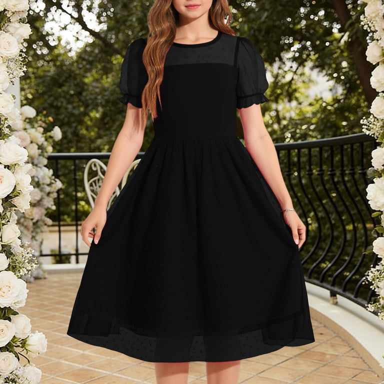 black mesh puff sleeve dress Glamine Charm Charming Women's Black Lace Mesh Sheer Puff Sleeve Dress,Elegant Autumn Satin Glossy Stand-Up Collar Fitted Birthday Dining Party Dress