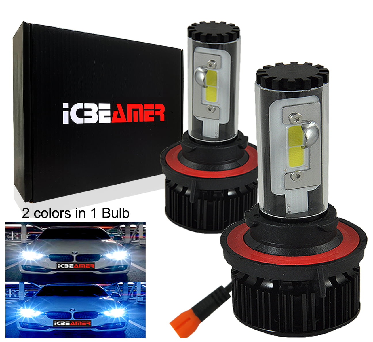 H13 9008 Protekz 6000k LED Headlight Bulb Conversion Kit High/Low Beam Light 