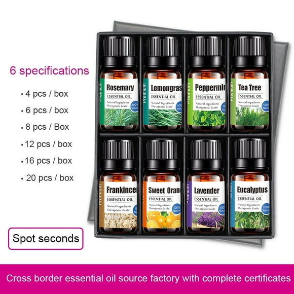 10ML Pure Natural Plant Essential Oils Aroma Essential Oil Diffuser Eucalyptus Vanilla Mint Lavender Rose Tea Tree Essential Oil