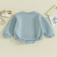 thumbnail image 4 of Combinaison pour Bébé Garçon Fille en Molleton, Chandail à Col Rond, Combinaison, Uni, Manches Longues, Chandail Bouffant, Cache-Couche, Tenue d'Automne Hiver, 4 of 9