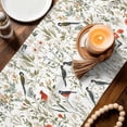 thumbnail image 4 of Pastoral Botanical Table Runner, Summer Birds Spring Floral Washable Cotton Linen Table Runners 72 Inches Long, Dresser Scarf Runner for Dining/Coffee/Kitchen/TV Stands/Cabinets 13''x72'', 4 of 8