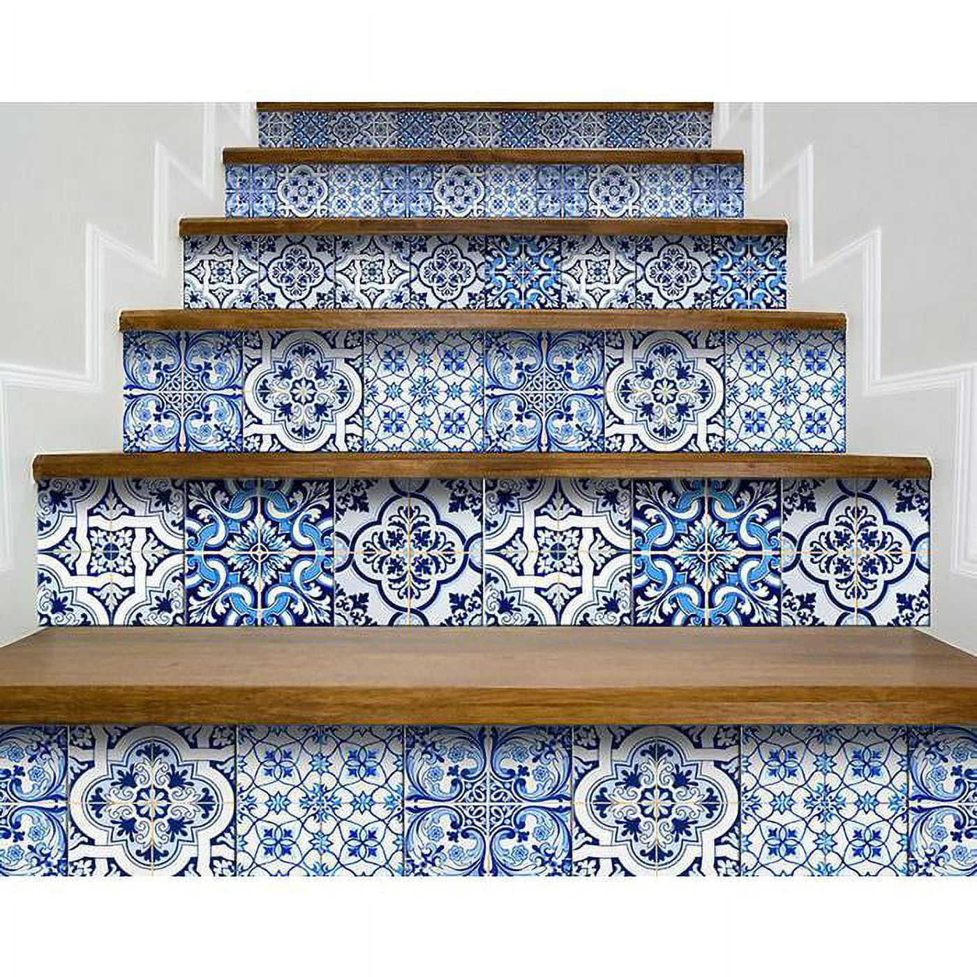 HomeRoots 400325 4 x 4 in. Azul Multi Blue Mosaic Peel & Stick Tiles