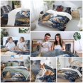 thumbnail image 5 of Christmas Cute Comforter Set Twin Size, Blue Scarf Snowman Soft Bedding Set for Man Woman, 4 Pieces Duvet Cover Set with Fitted Sheet, 2 Pillowcases, 5 of 9