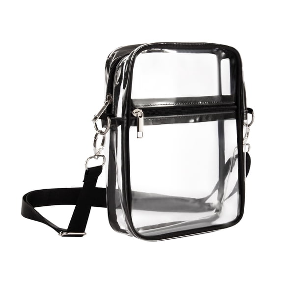 Stadium Clear Bag, Stadium Approved Clear Crossbody Bag, Double Zipper Clear Stadium Bag Portable Clear Bag for Stadium Events Concert Sports Festival 7x2.7x9in