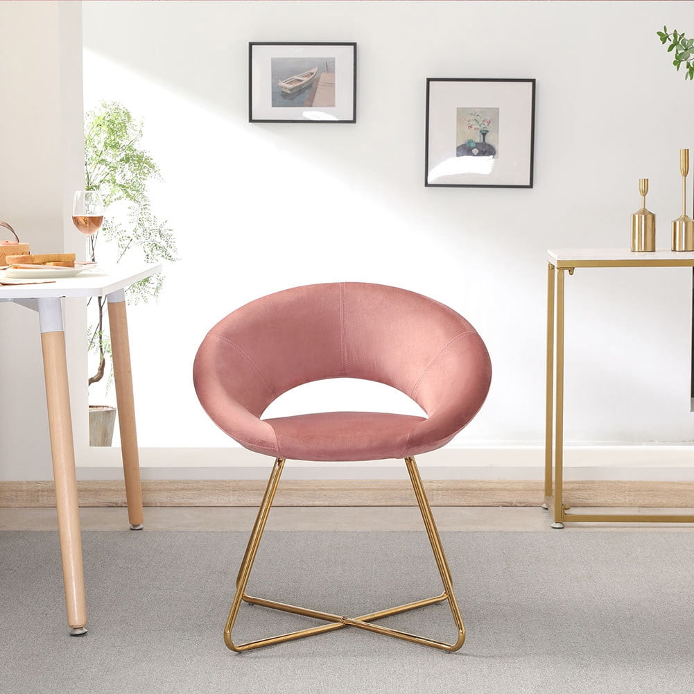 Kepooman Modern Velvet Upholstered Dining Chair, Vanity Chair for Bed Room, Dining Room, 1PCS Set, Pink Kepooman Modern Velvet Upholstered Dining Chair, Vanity Chair for Bed Room, Dining Room, 1PCS Set, Pink