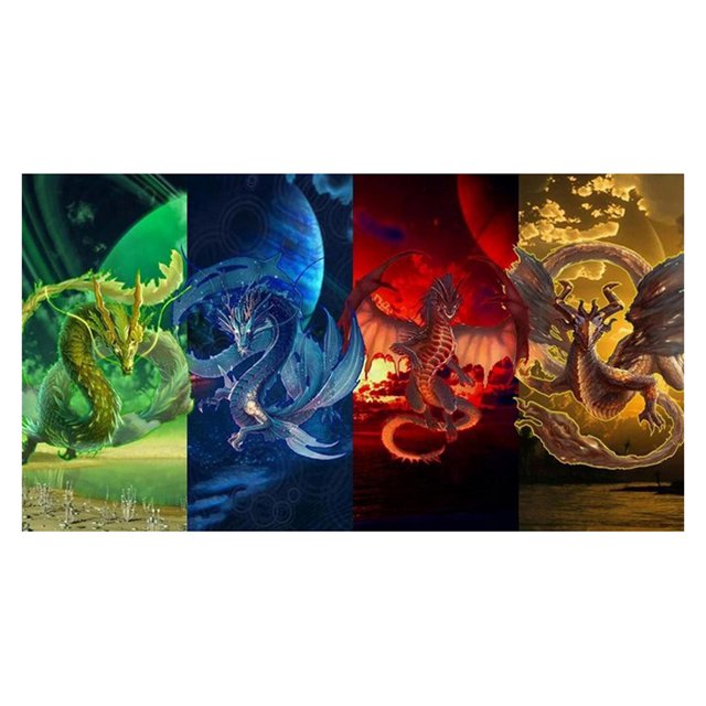 Kit de pintura al óleo de dragones acrílicos por números pintura DIY sobre lienzo decoración sin marco FLhrweasw Nuevo