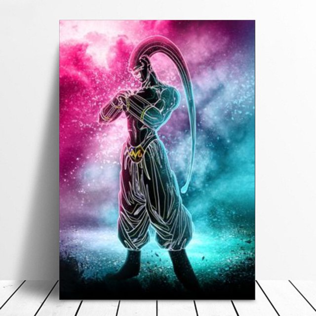Cuadro Decorativo Buu Neon Canvas Listo Para Colgar 60x90cm Jungle Art Impresion Tela Arte