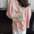 thumbnail image 3 of Nuevo bolso de mano de color sólido PU de cuero con cadena rómbica, bolso para axilas, bolso de hombro a la moda, bolso pequeño. MFZFUKR BST3060495-3, 3 of 5