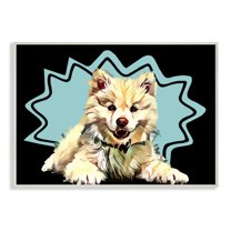Stupell Industries Happy Japanese Spitz Fluffy Dog Pop Art Pet Designed by Kim Curinga