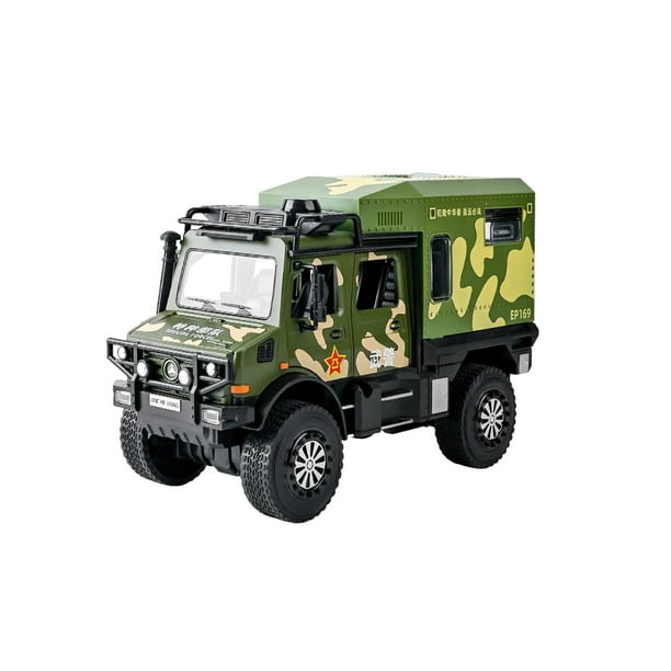 Camión modelo fundido a presión 1:20, camión de juguete modelo de metal, coche modelo de simulación, coches impulsados por fricción para niños y niñas verde