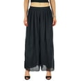 thumbnail image 2 of Bimba Women Long Flared Wide Leg Palazzo Pleated Skirt Style Pants, 2 of 5