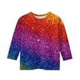 thumbnail image 5 of Abcomgle Girls 3/4 Sleeve Shirts Summer 3/4 Sleeve Toddler T-Shirt Glitter Sparkly Girls Shirts Cute Crewneck Cotton Linen Tops,9-10 Years, 5 of 5