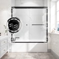 thumbnail image 6 of KPUY 55" - 60" x 60" Aluminium Framed Double Sliding Bath Tub Shower Door with 1/4" Tempered Glass, Nano Explosion-proof Film, Matte Black, 6 of 10