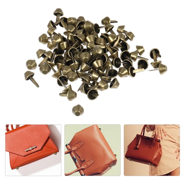 PENIKOKO 100Ud Handbag Bottom Nailhead Remaches Para Base De Bolso Color Marrón Oscuro Con Único Para Bricolaje