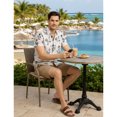 thumbnail image 5 of LA LEELA Men's Hawaiian Shirts Aloha Beach Shirts Casual Short Sleeve Button Up Shirt Men L Palm Tree, White Summer Vacation Holiday, 5 of 6