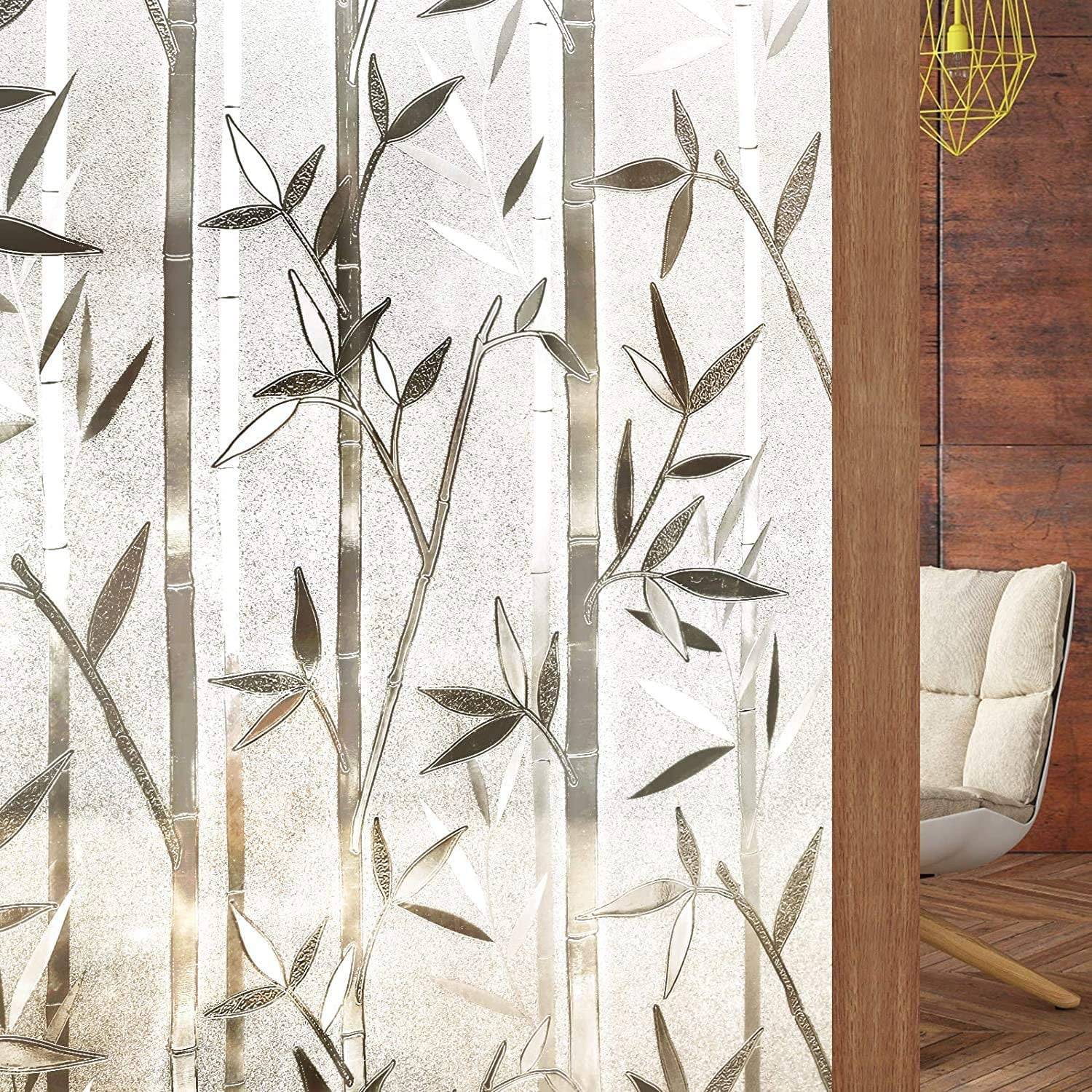 Lotus No Glue Static Cling Glass Window Film Privacy Frosted Opaque Home Decor 